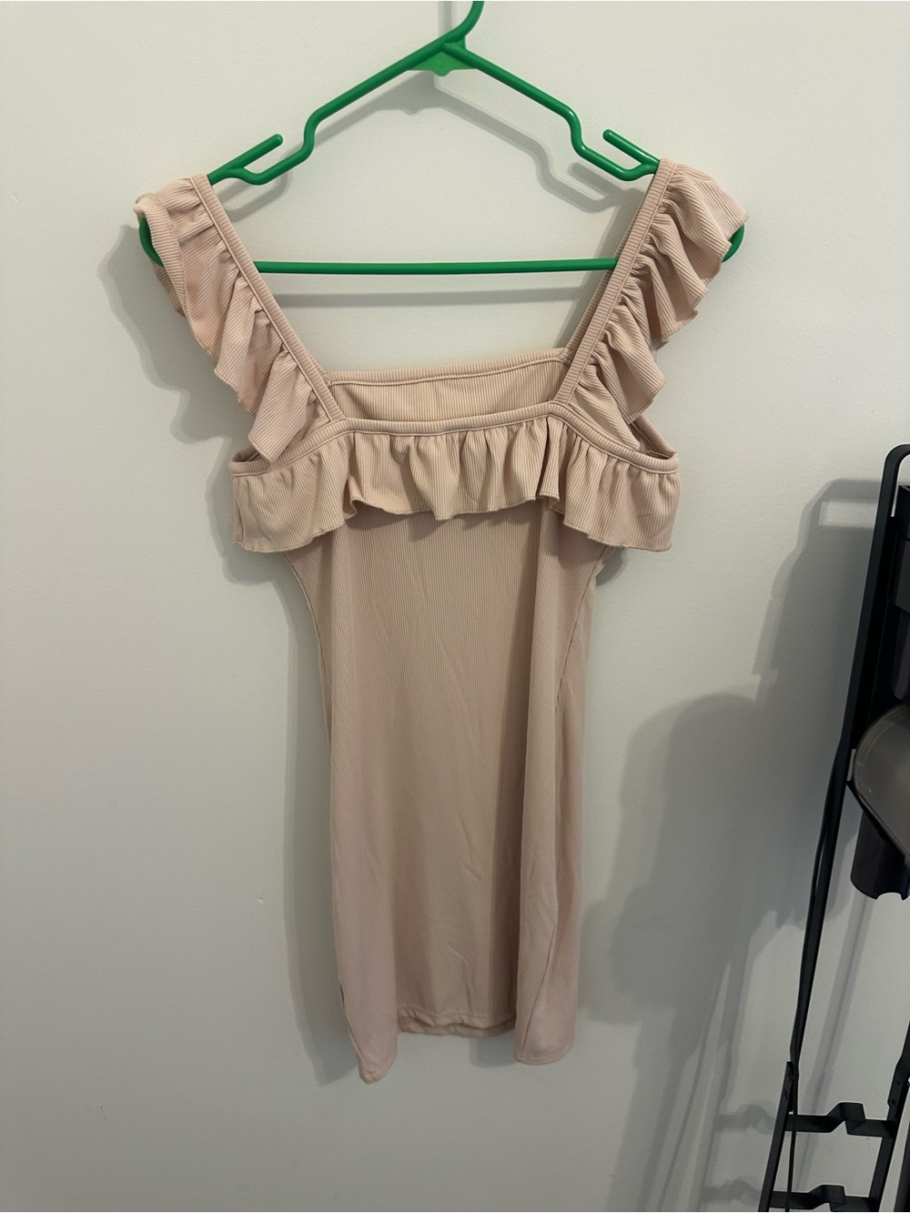 Ruffled Off-Shoulder Dress in Blush - Picture 3 of 3